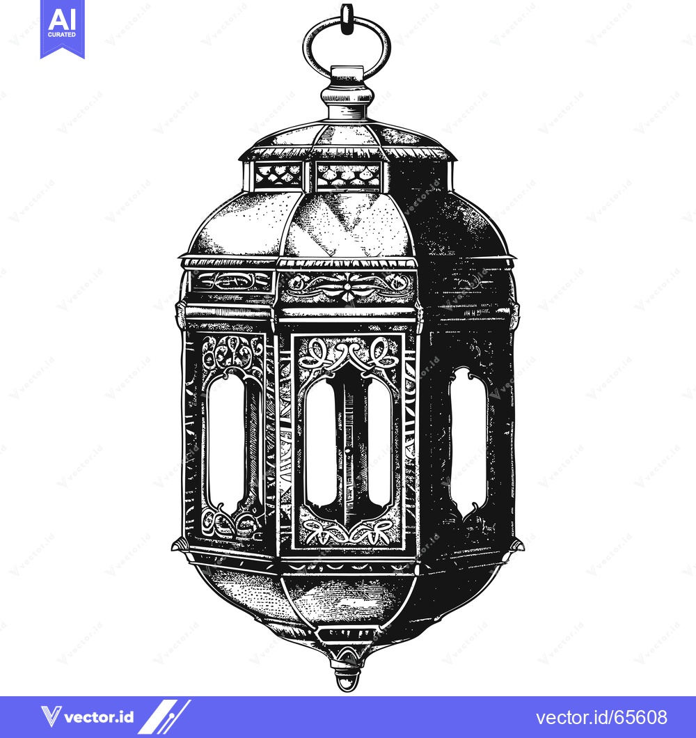 Premium Vector dari Ornate Hanging Lantern with Intricate Detailing
