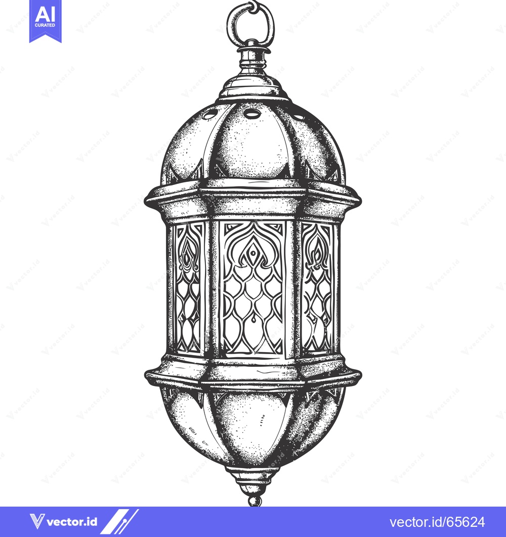 Premium Vector dari Ornate Hanging Lantern with Intricate Design