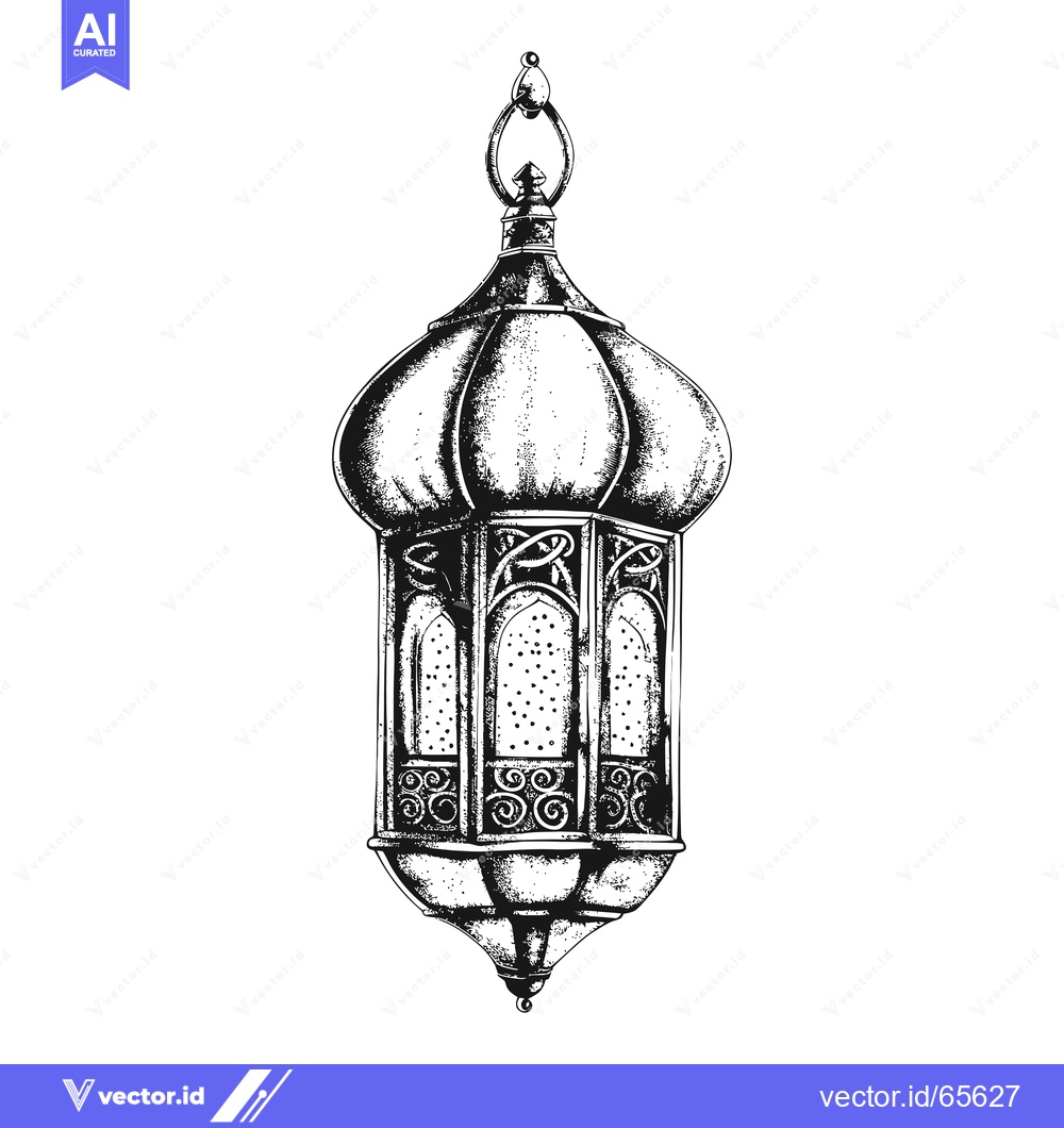 Premium Vector of Ornate Hanging Lantern with Intricate Details