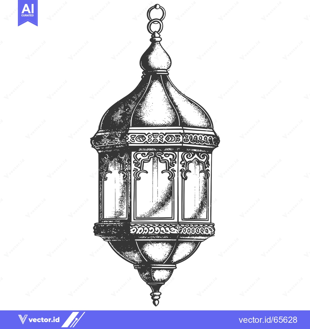 Premium Vector dari Ornate Hanging Lantern with Detailed Intricate Design