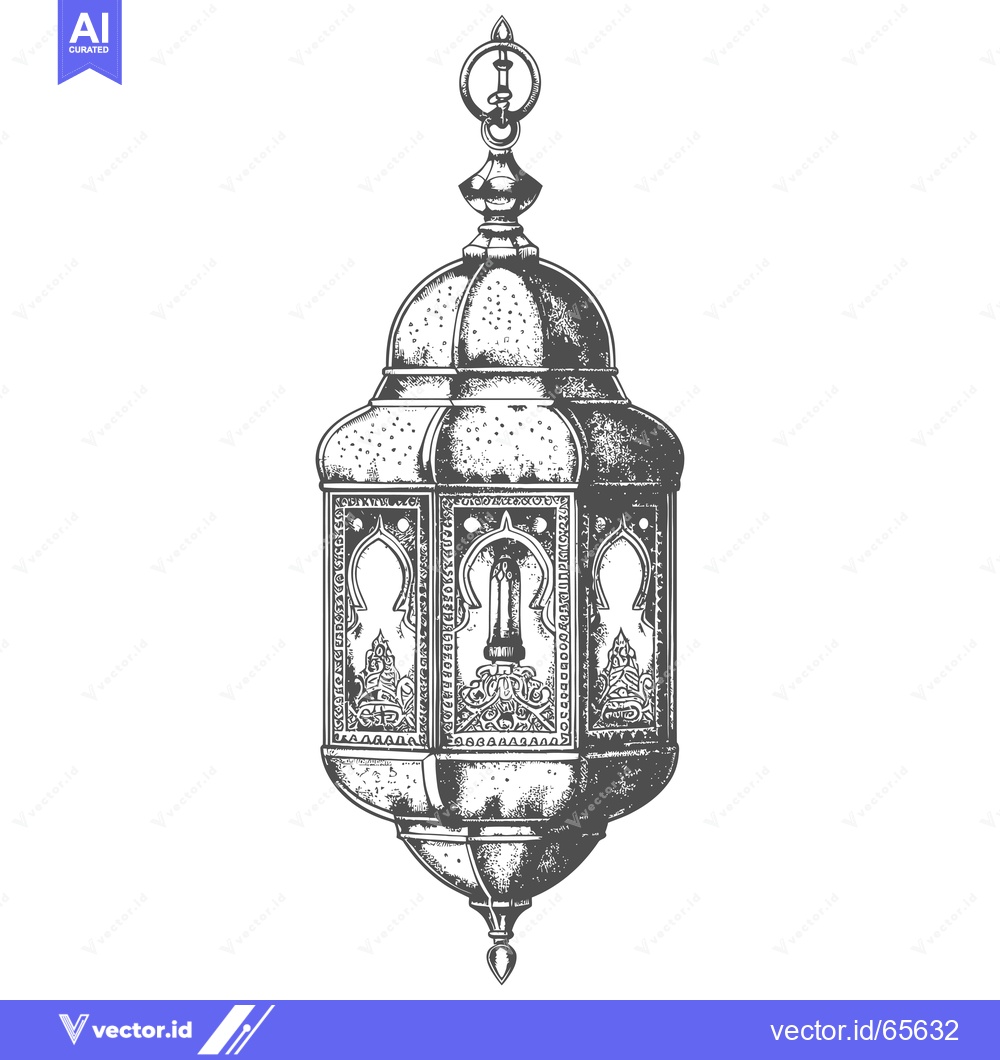 Premium Vector dari Hand-Drawn Sketch of an Ornate Hanging Lantern