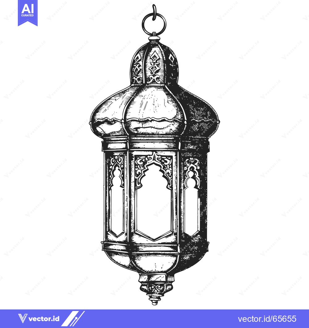 Premium Vector dari Ornate Hanging Lantern with Intricate Details