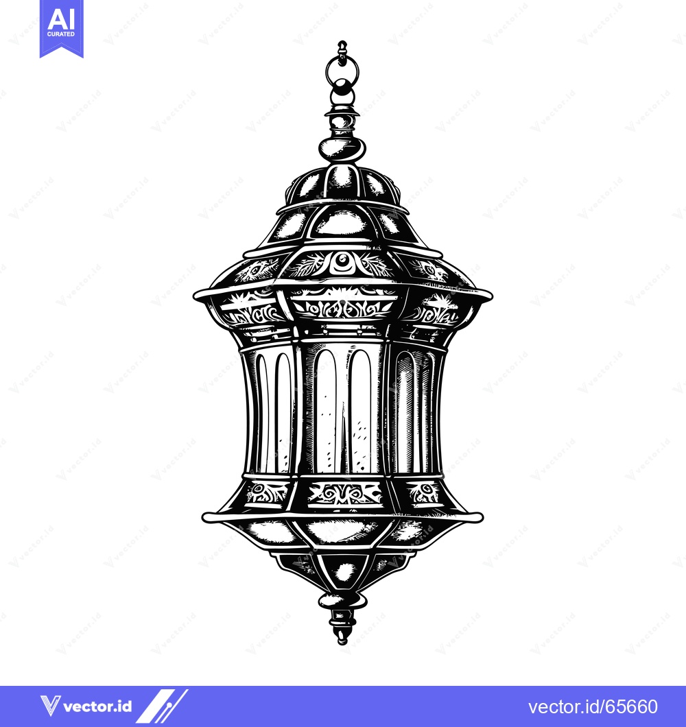 Premium Vector dari Ornate Hanging Lantern with Detailed Design Elements