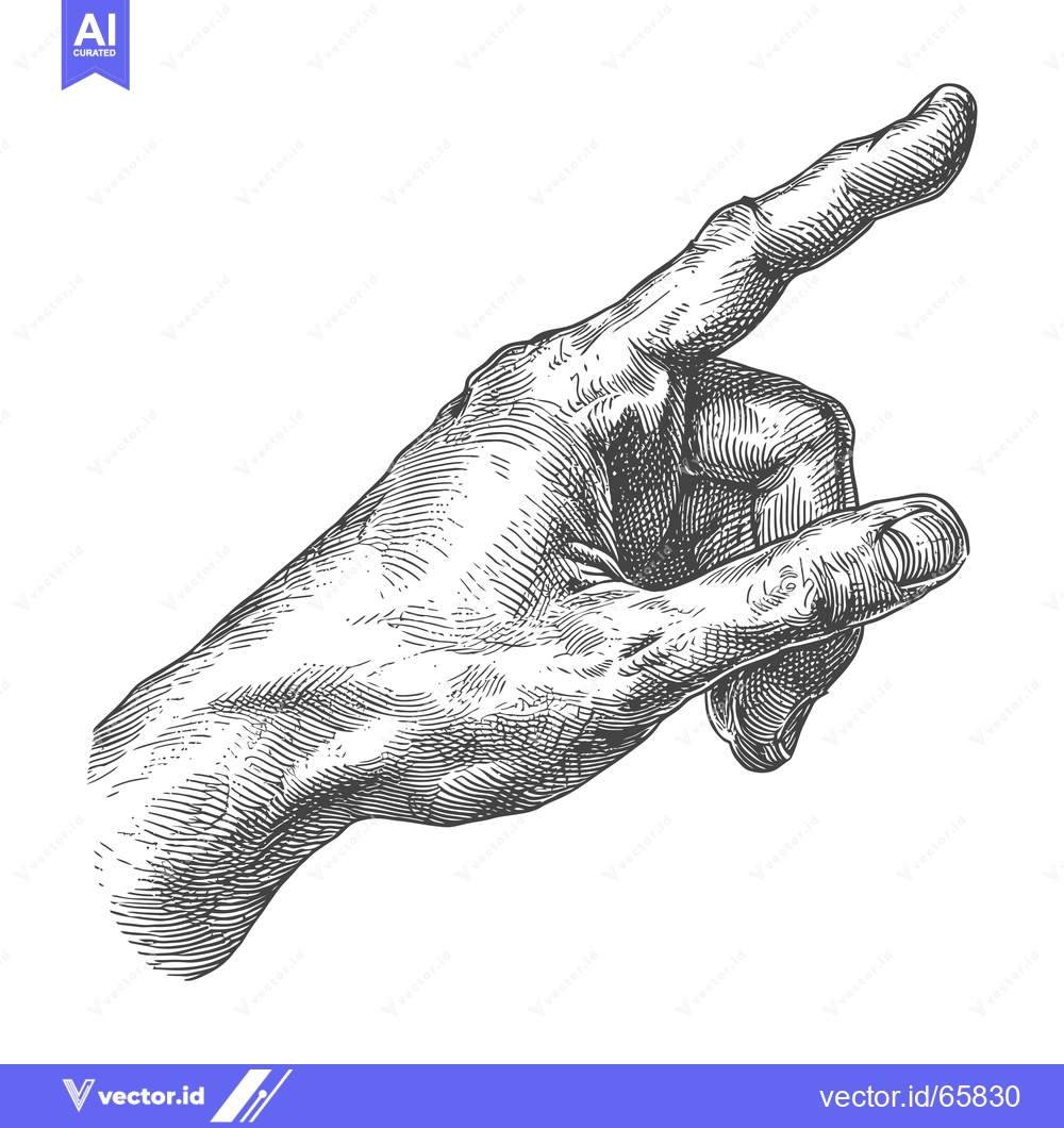 Premium Vector dari Hand Engraved Illustration of a Pointing Finger