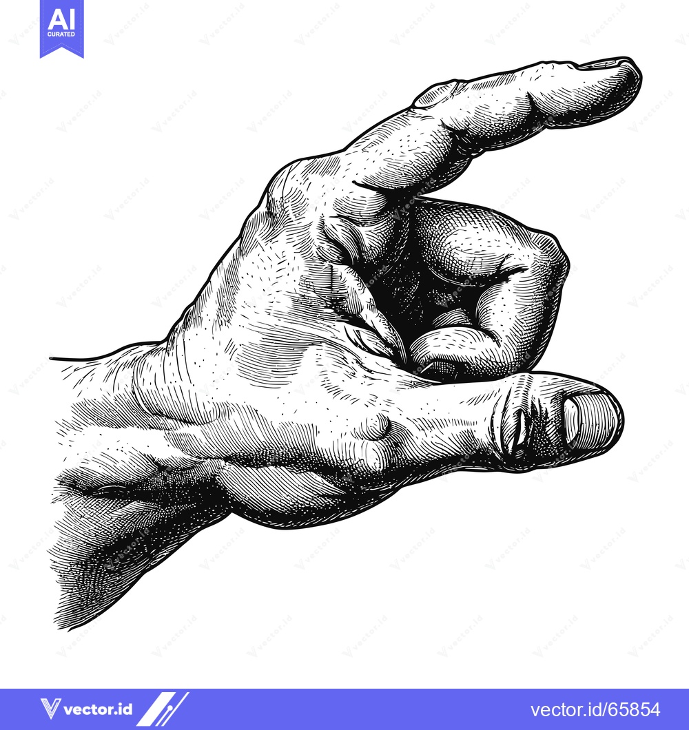 Premium Vector dari A Detailed Hand Engraving with Finger Pointing