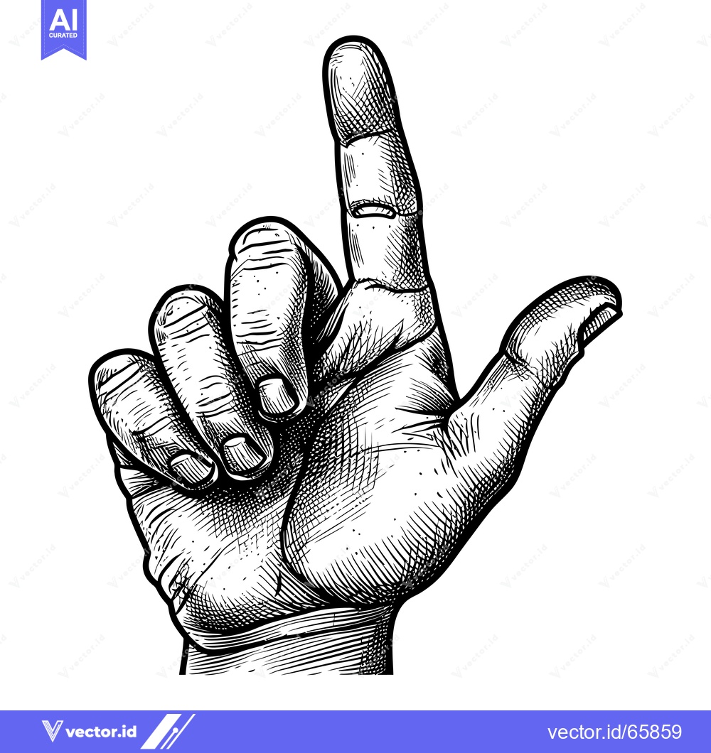 Premium Vector dari Hand pointing upwards in an engraved style illustration