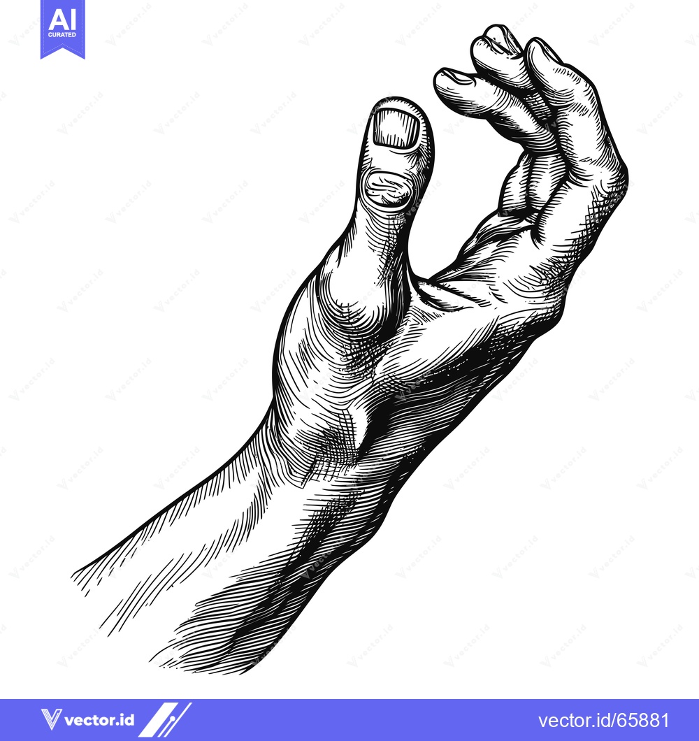Premium Vector dari A Hand Reaching Out with Fingers Curved into a Circle