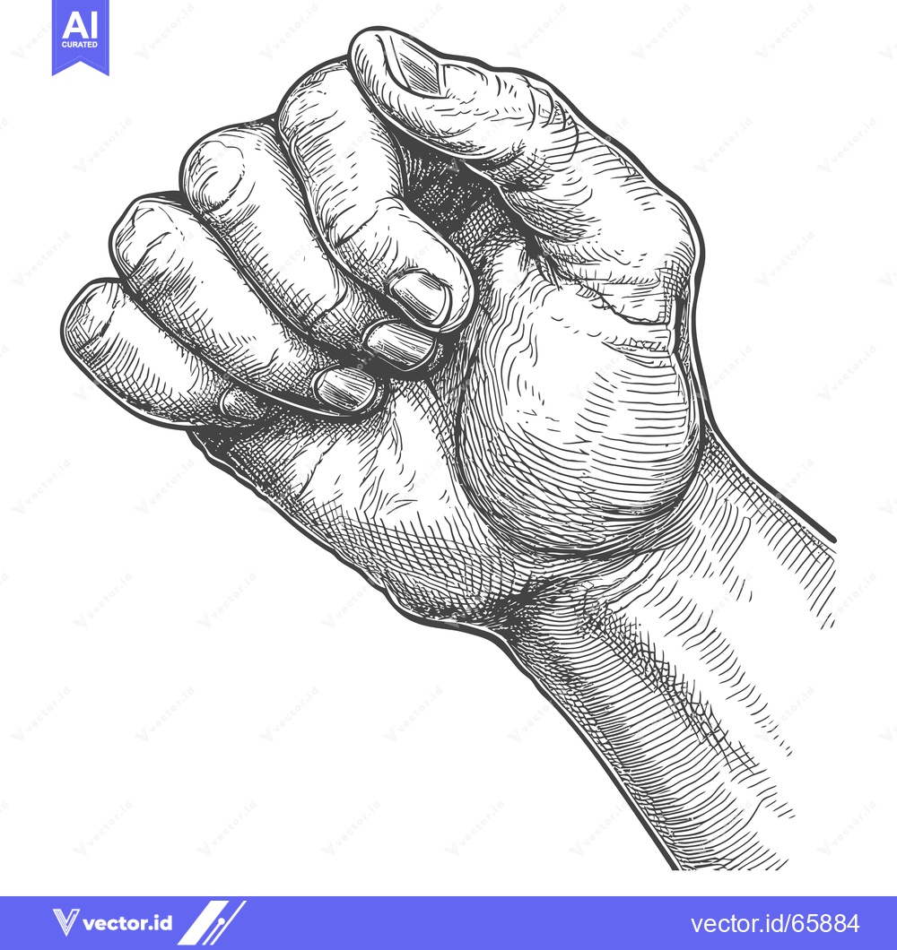 Premium Vector dari Hand Drawn Illustration of a Human Hand with a Finger Pointed Upwards