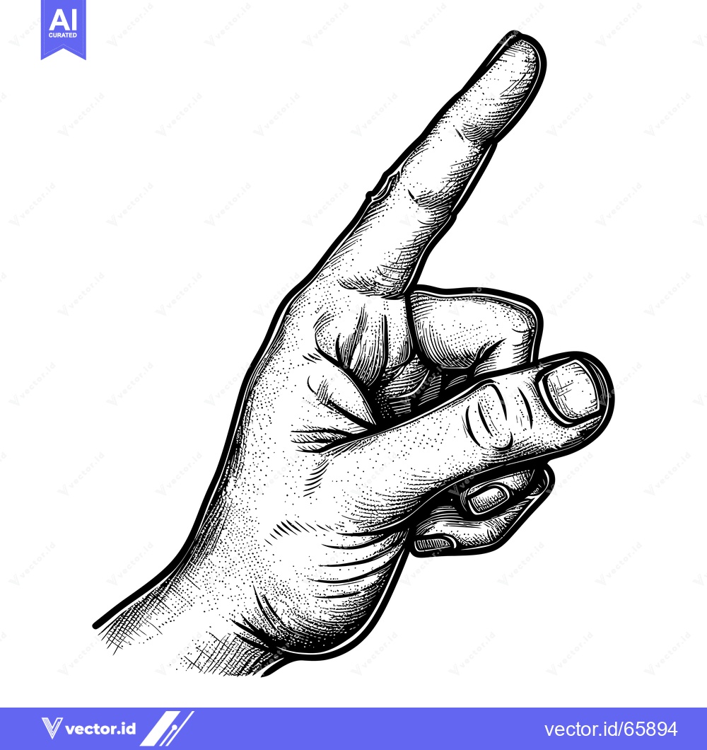 Premium Vector dari Hand with Extended Index Finger Pointing Upwards