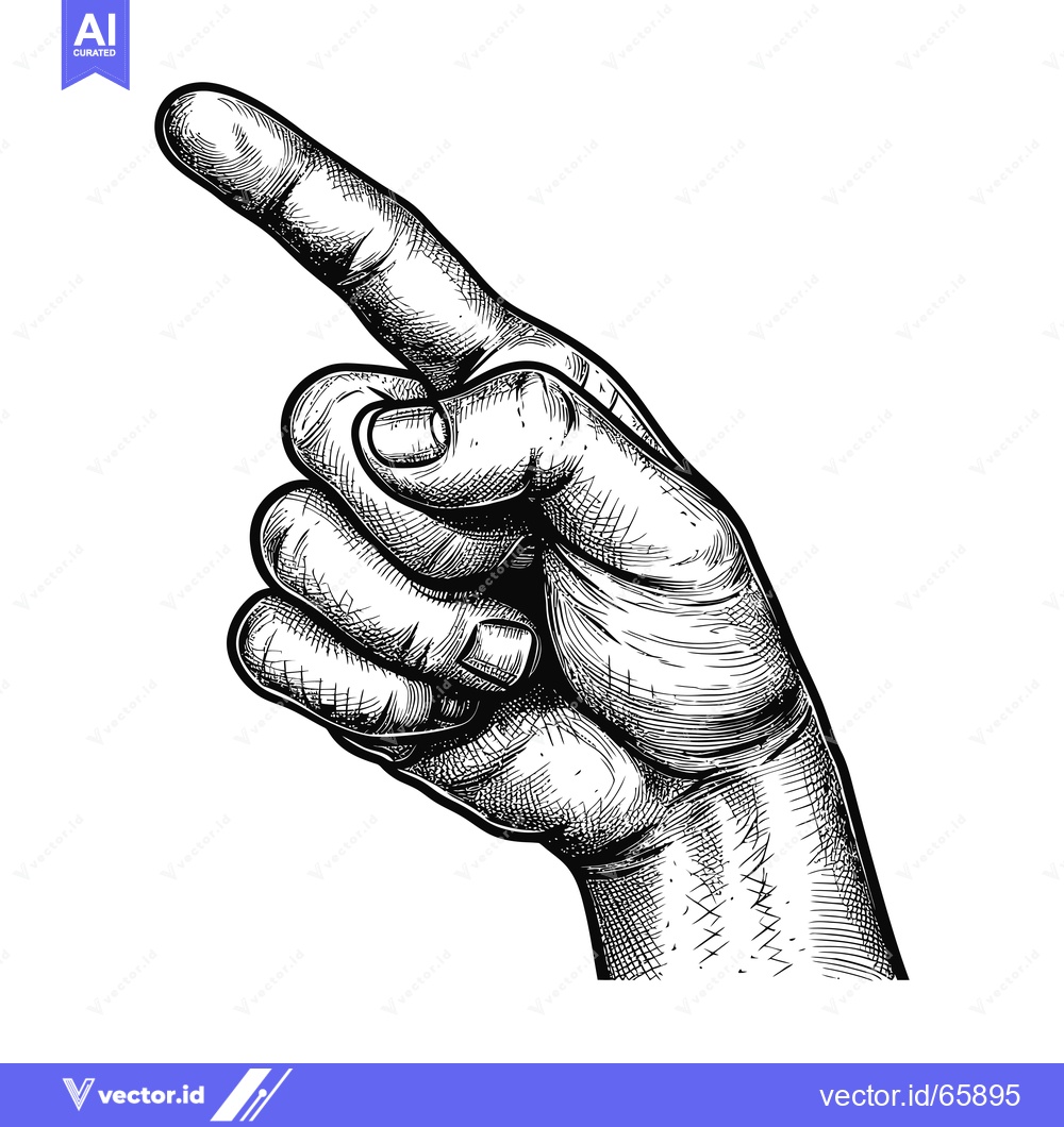 Premium Vector dari Hand with Extended Index Finger Pointing Upwards