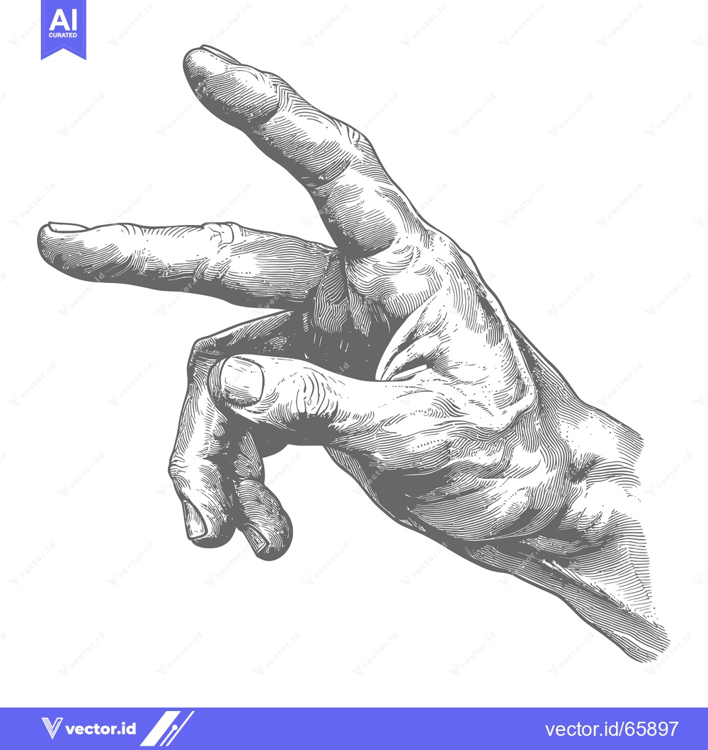 Premium Vector of Detailed Engraved Illustration of a Hand Pointing Left