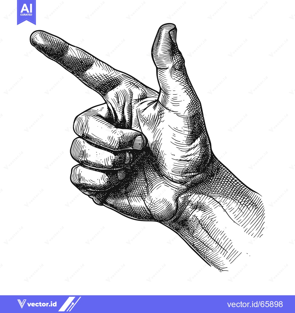 Premium Vector dari Hand Gesture Pointing to the Right with Index Finger Extended