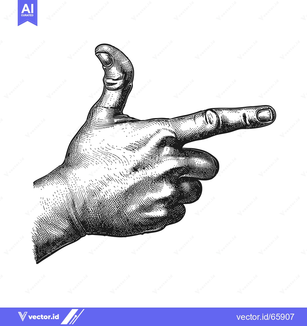 Premium Vector of Hand Gesturing with Index Finger Pointed Outward