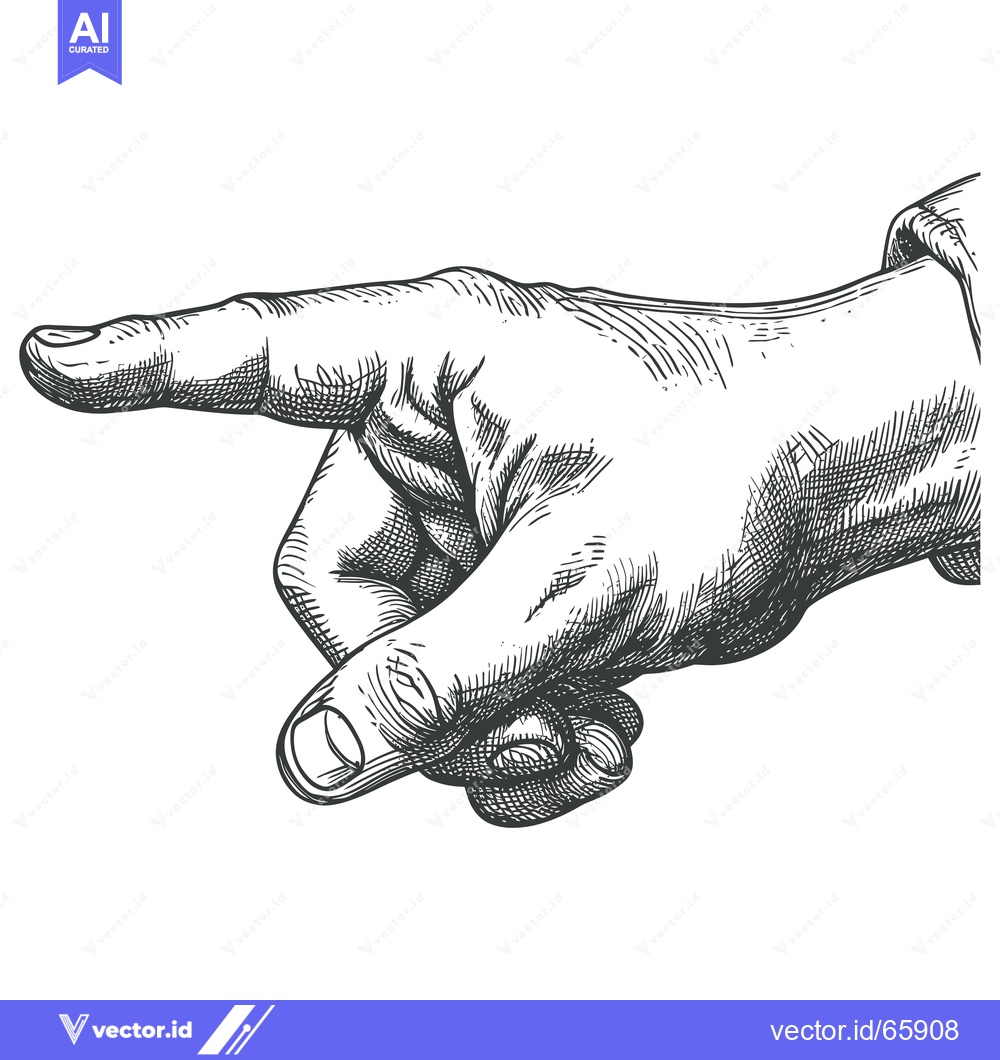 Premium Vector of Hand Drawn Illustration of a Pointing Finger