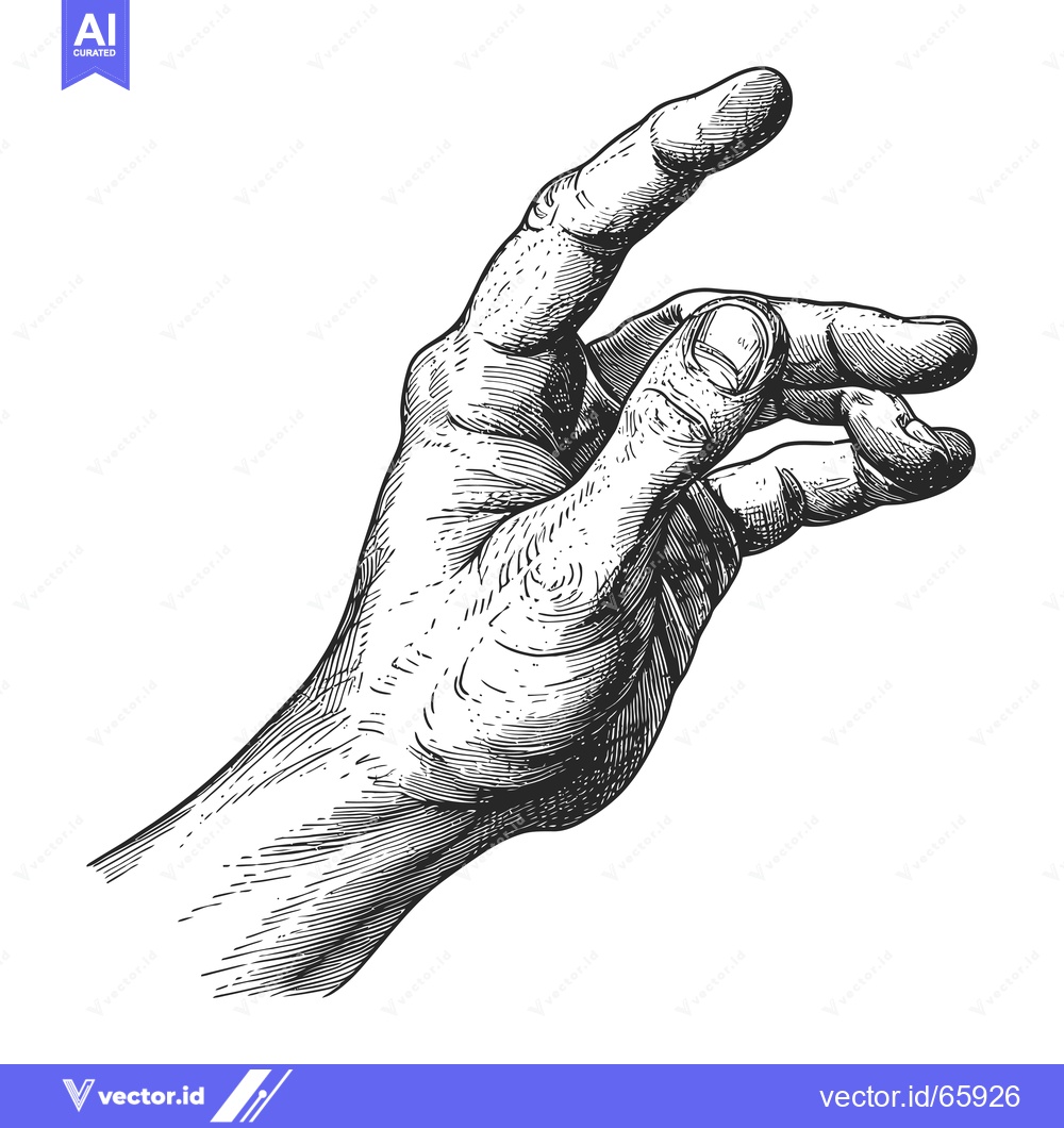 Premium Vector dari Detailed Line Drawing of a Hand Reaching Outward