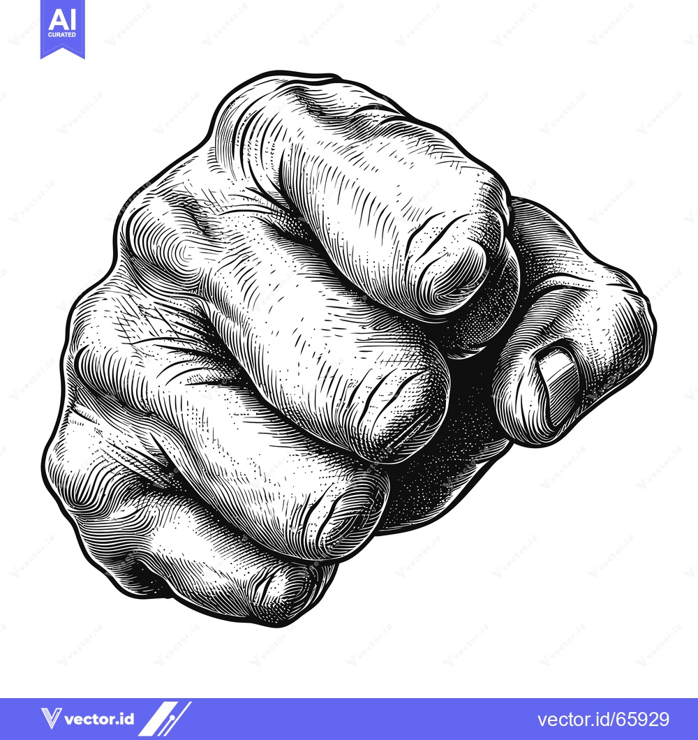 Premium Vector dari A Detailed Engraving of a Human Hand Pointing Directly at the Viewer