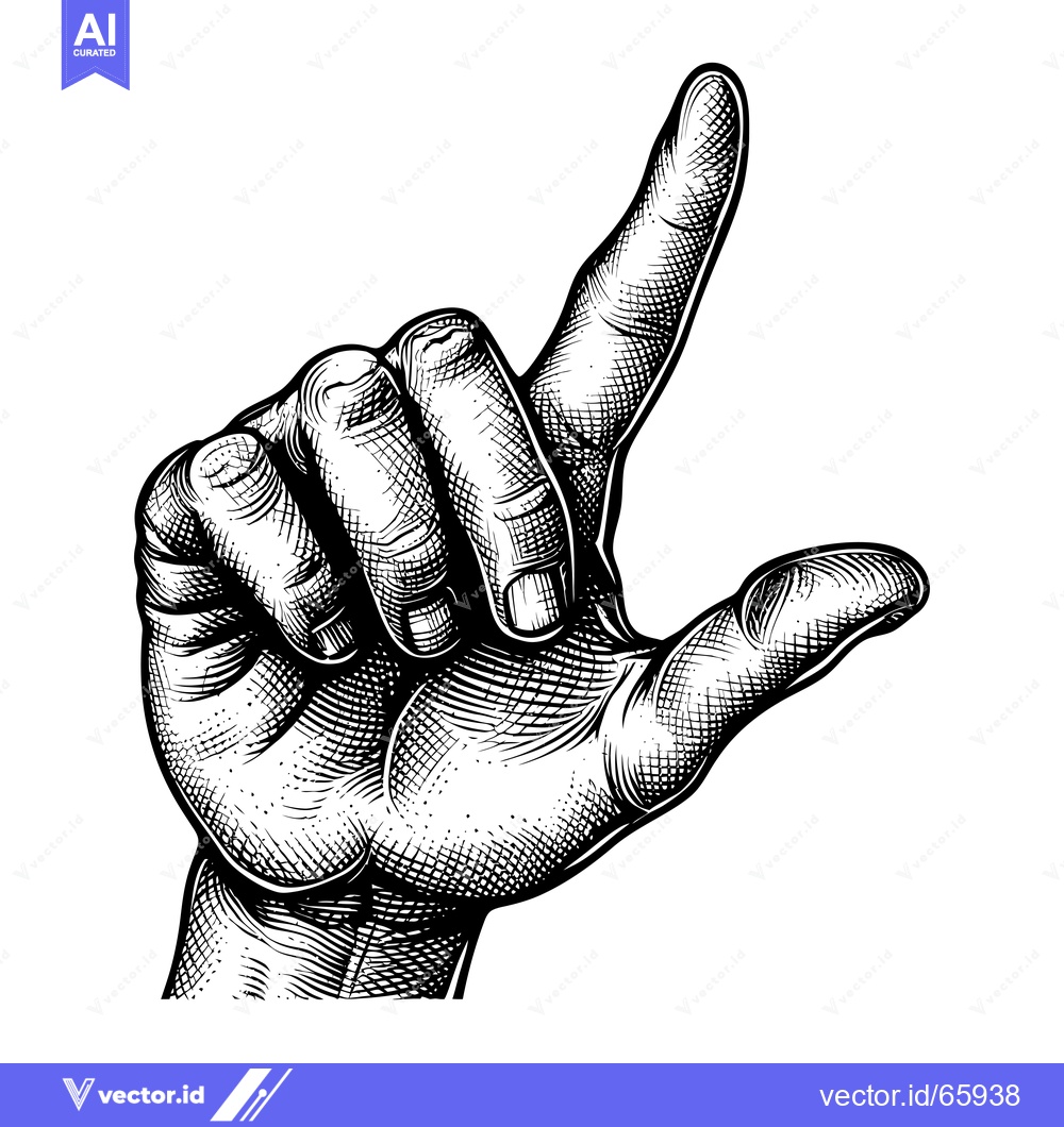 Premium Vector dari Hand Gesture Pointing Upwards with Index Finger Extended
