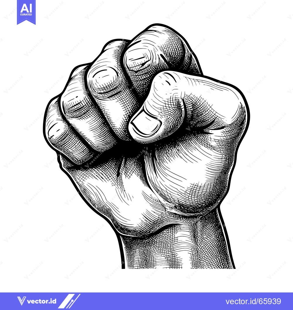Premium Vector of A Detailed Hand-Drawn Illustration of a Clenched Fist