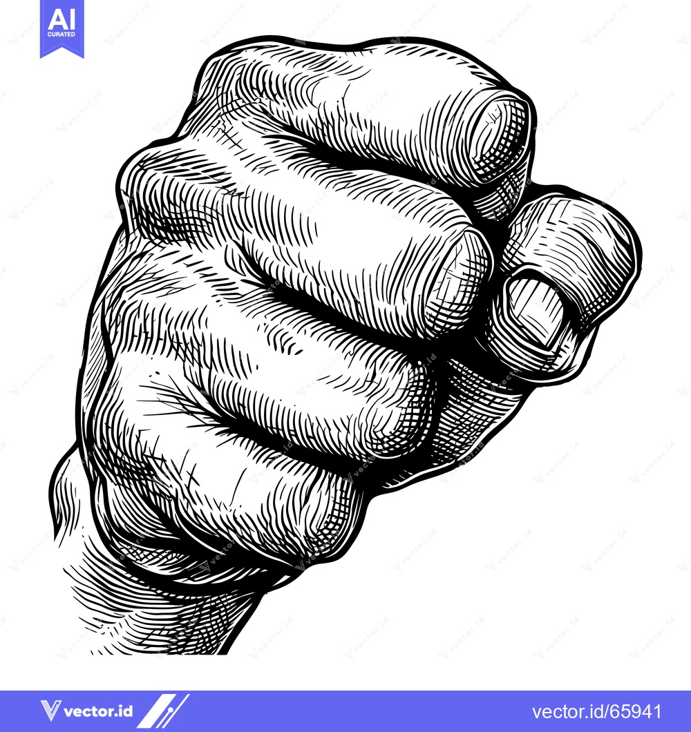 Premium Vector of Hand pointing with an extended index finger in a woodcut style