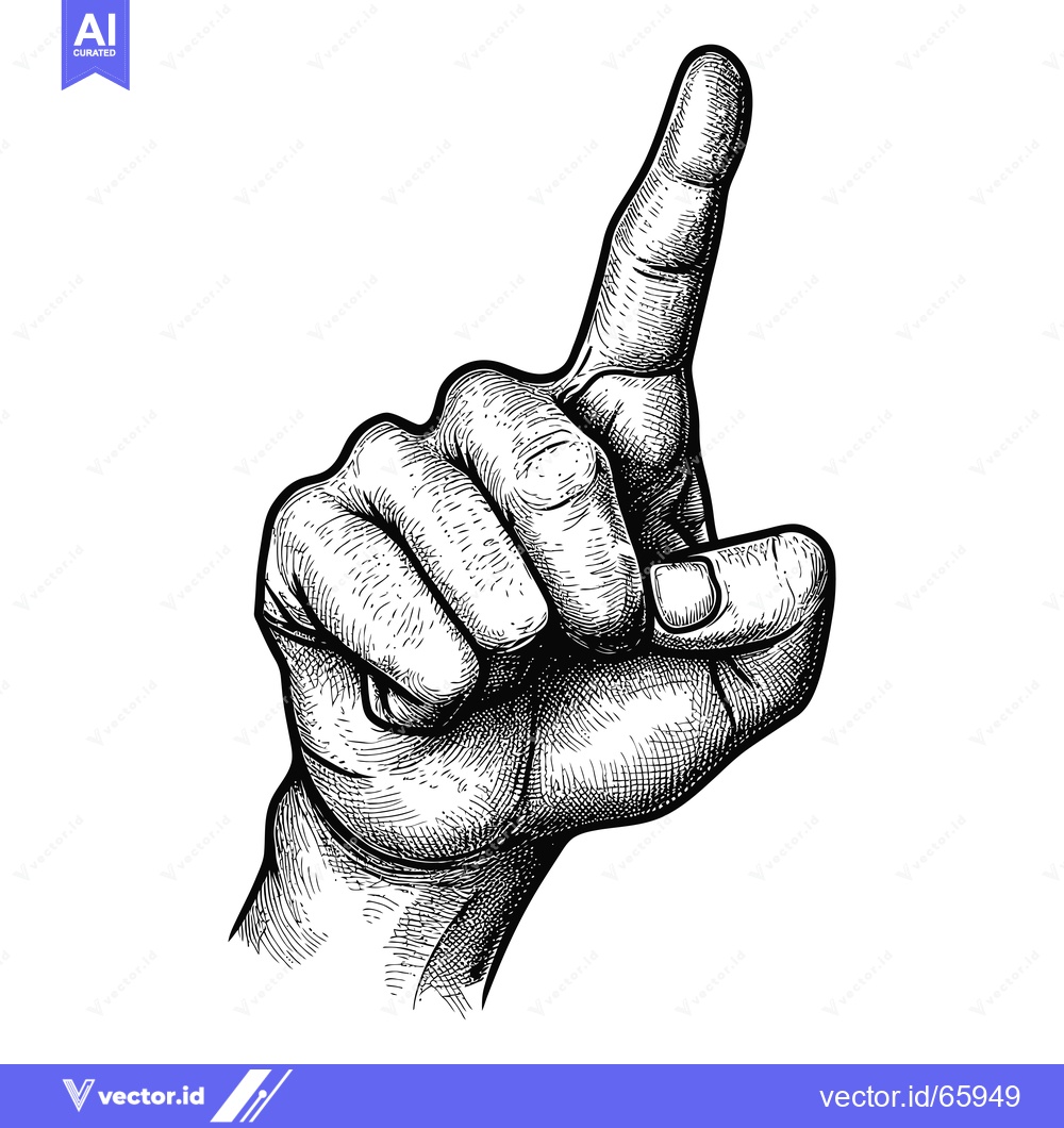 Premium Vector dari Hand Gesturing with Index Finger Pointing Upwards