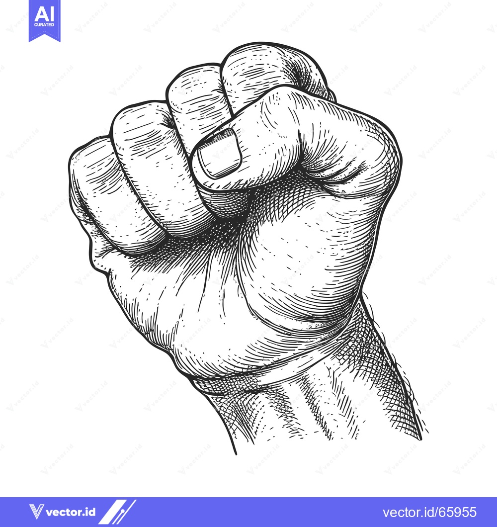 Premium Vector dari A Detailed Hand-Drawn Illustration of a Fist