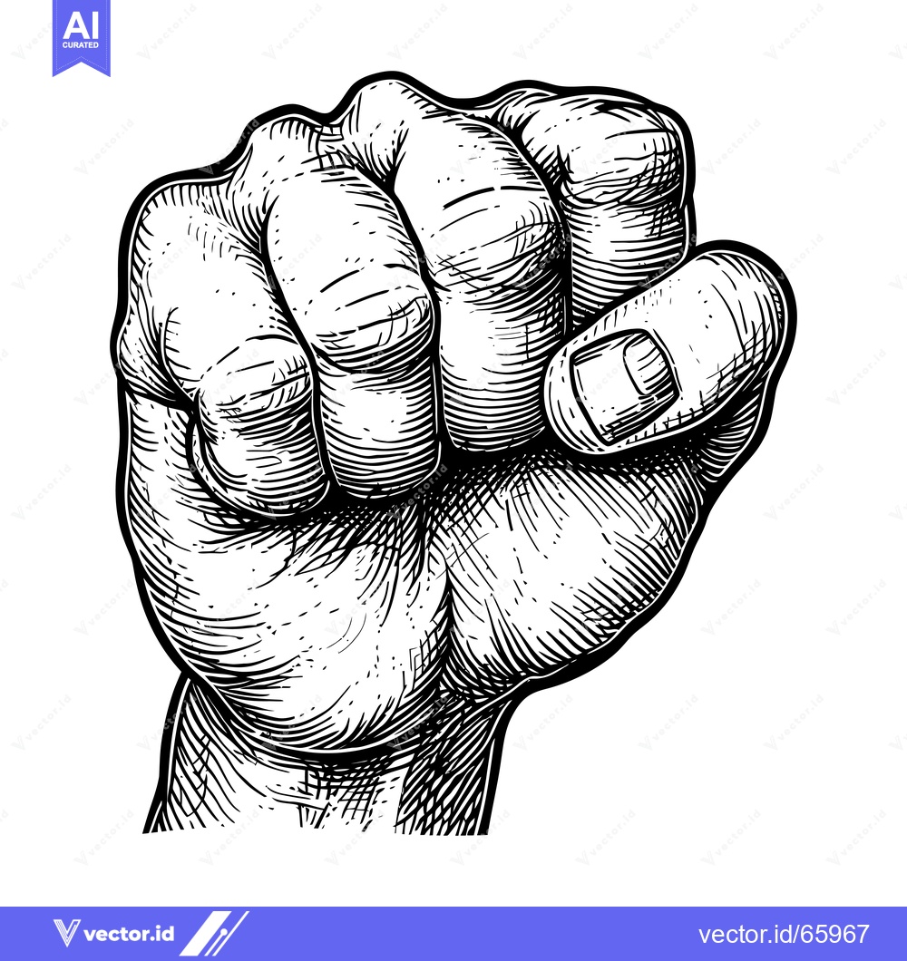 Premium Vector dari A Detailed Hand-Drawn Illustration of a Closed Fist