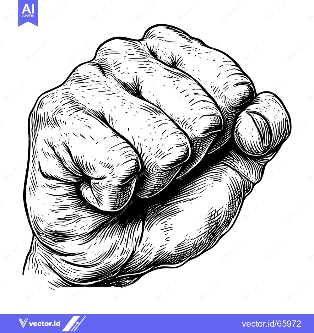 Premium Vector of Hand Drawn Illustration of a Clenched Fist