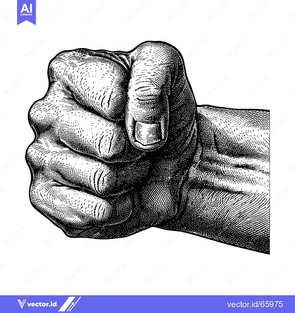 Premium Vector dari Black and White Engraved Illustration of a Hand Pointing