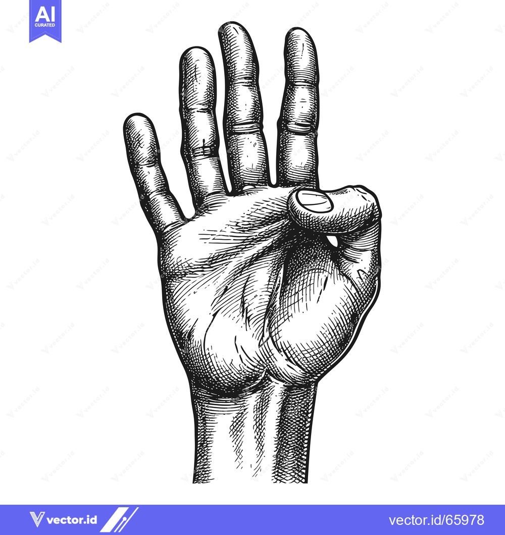 Premium Vector dari Hand Gesture Depicting the Letter O or the "Okay" Sign