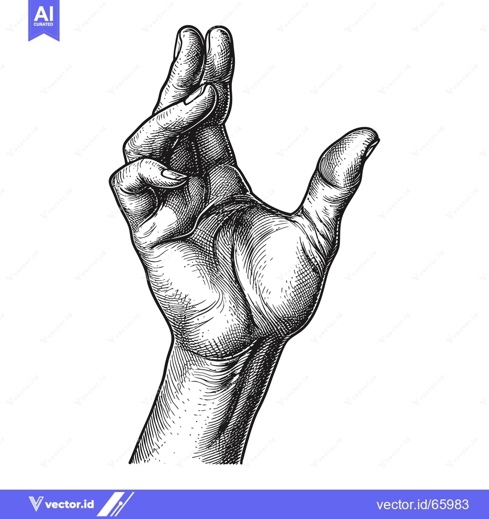 Premium Vector of A Hand with Fingers Intertwined in a Gesture of Invitation