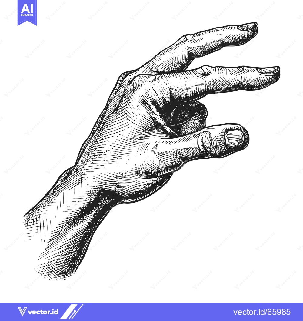 Premium Vector dari Hand with Extended Forefinger and Thumb, Grasping Gesture