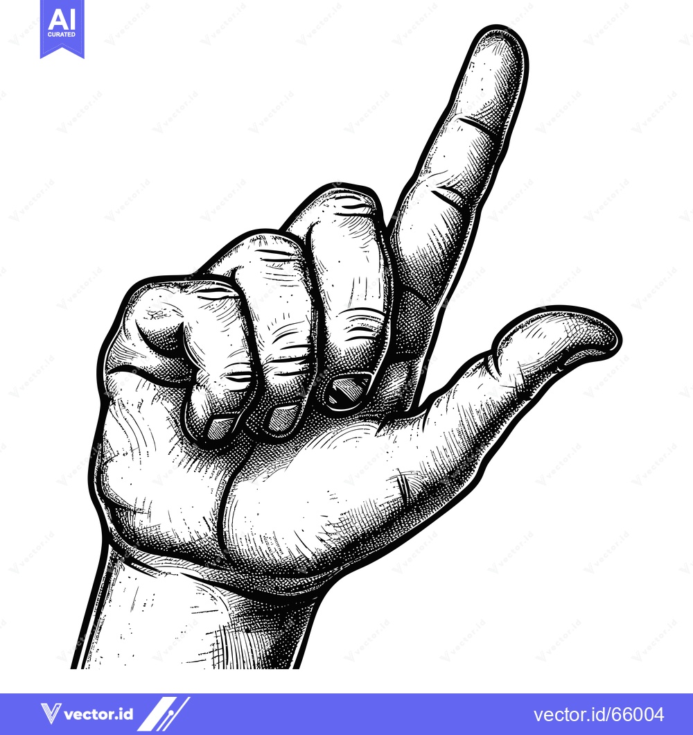 Premium Vector of A Hand Gesture Pointing Upward With an Index Finger Extended