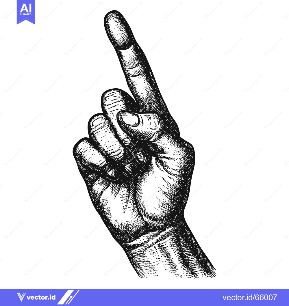 Premium Vector dari Hand With Index Finger Pointing Upwards