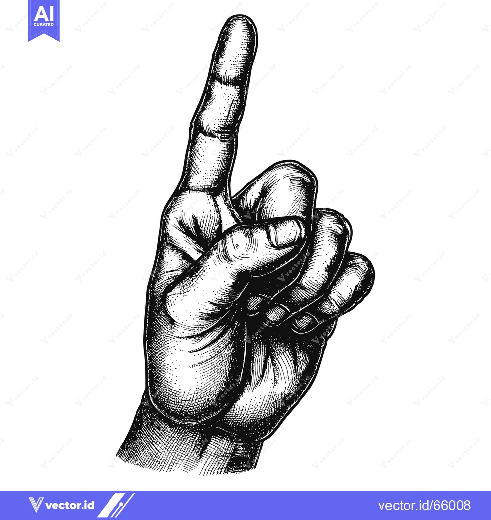 Premium Vector dari A Hand with the Index Finger Pointing Upward