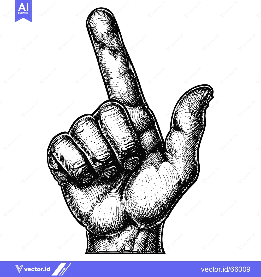 Premium Vector dari A Black and White Hand Sketch Pointing Upwards