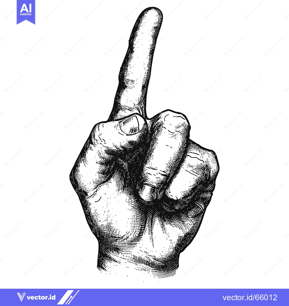 Premium Vector of Black and White Hand Gesture Illustration