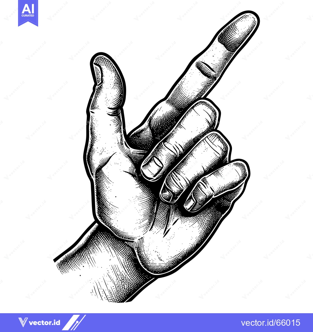 Premium Vector dari A Hand with the Index Finger Pointing Upwards