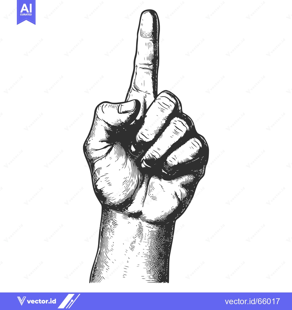 Premium Vector of A Hand with Index Finger Pointing Upwards
