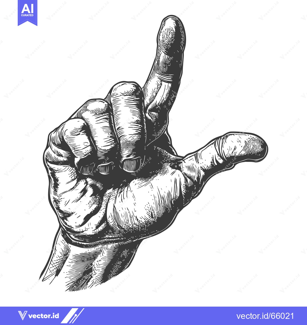 Premium Vector of Hand Gesture Pointing Up and to the Left with Extended Index Finger