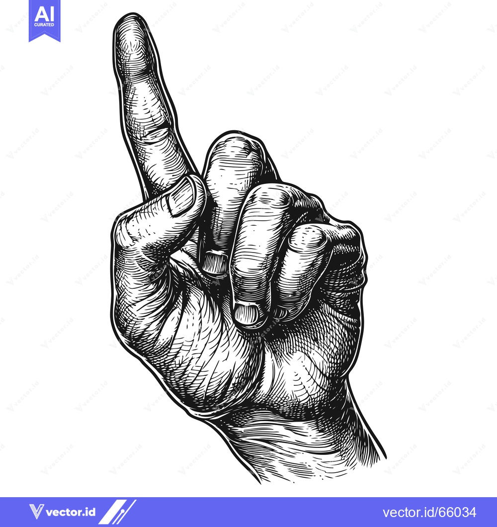 Premium Vector of Hand Drawing of an Index Finger Pointing Upwards