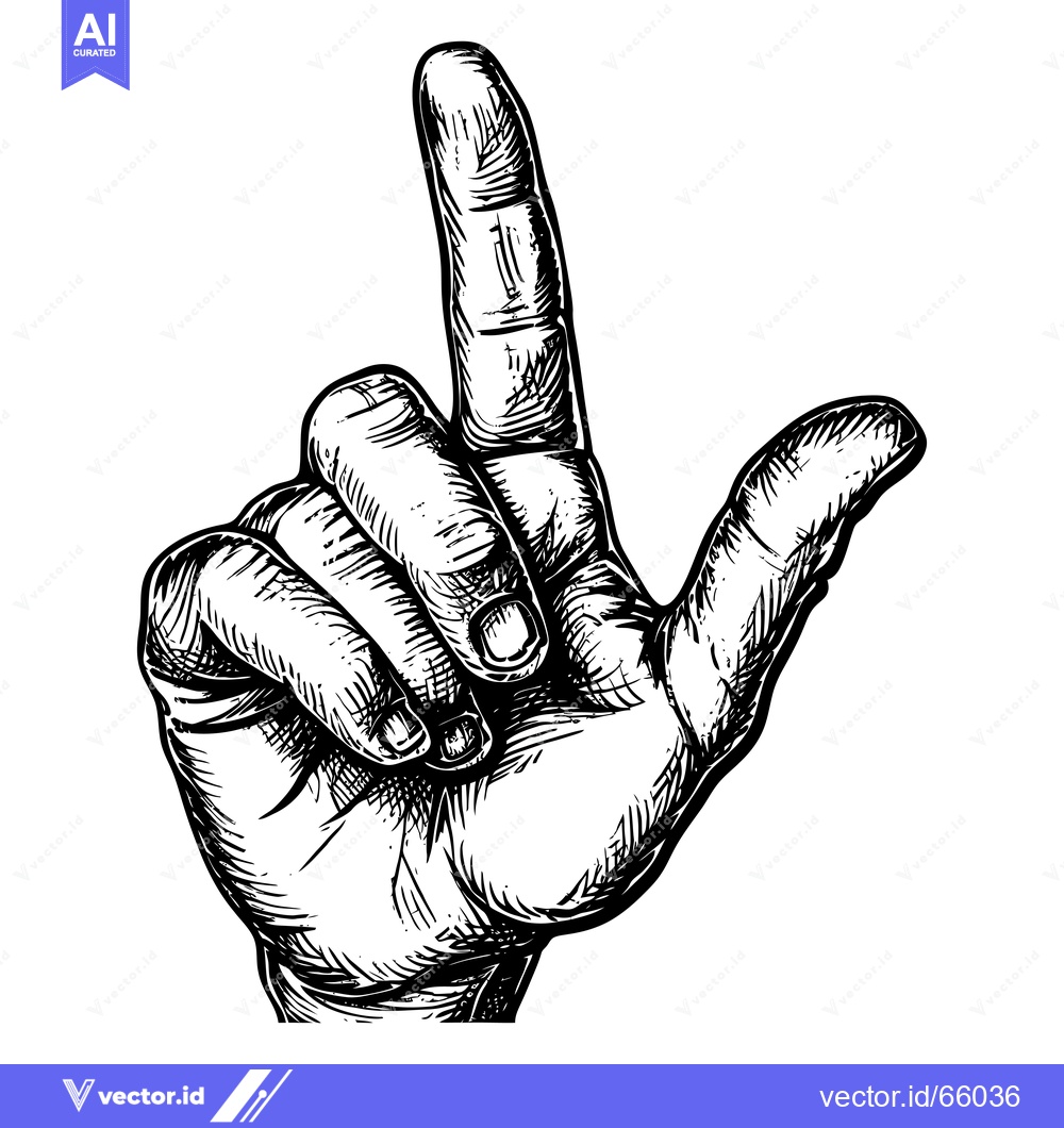 Premium Vector of Hand Gesture with Index Finger Pointing Upwards