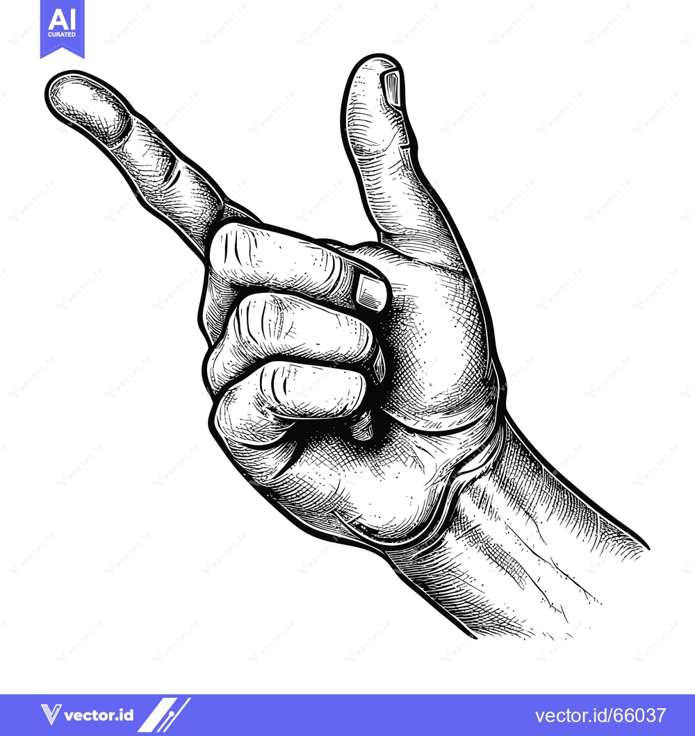Premium Vector dari Hand Gesturing Towards the Left with Index Finger Extended
