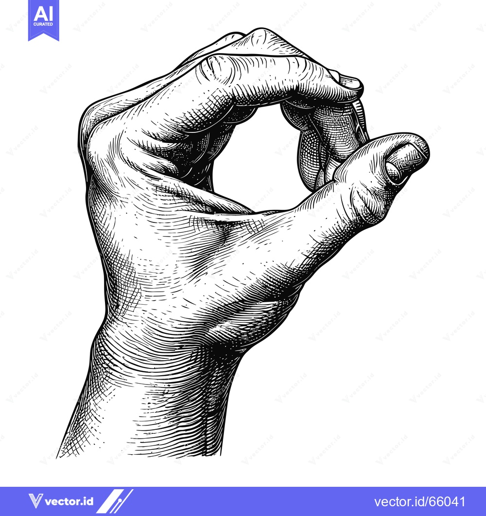 Premium Vector dari Hand with index finger and thumb forming a circle