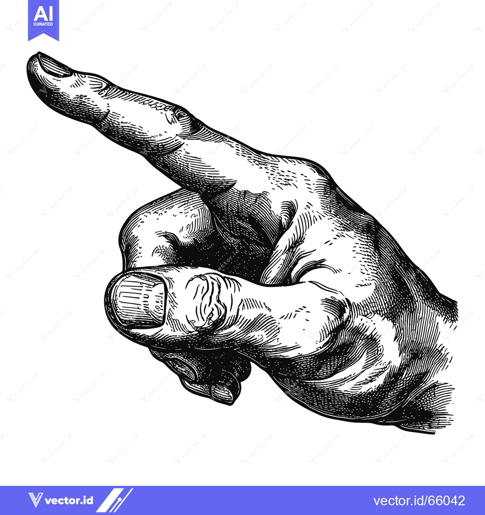 Premium Vector of Hand with Index Finger Pointing to the Right