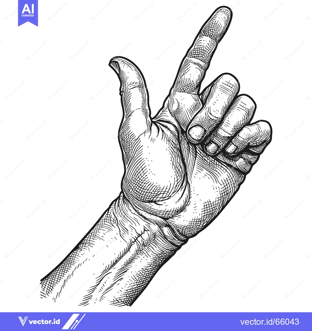 Premium Vector dari Detailed Line Art Illustration of a Hand Pointing Upwards