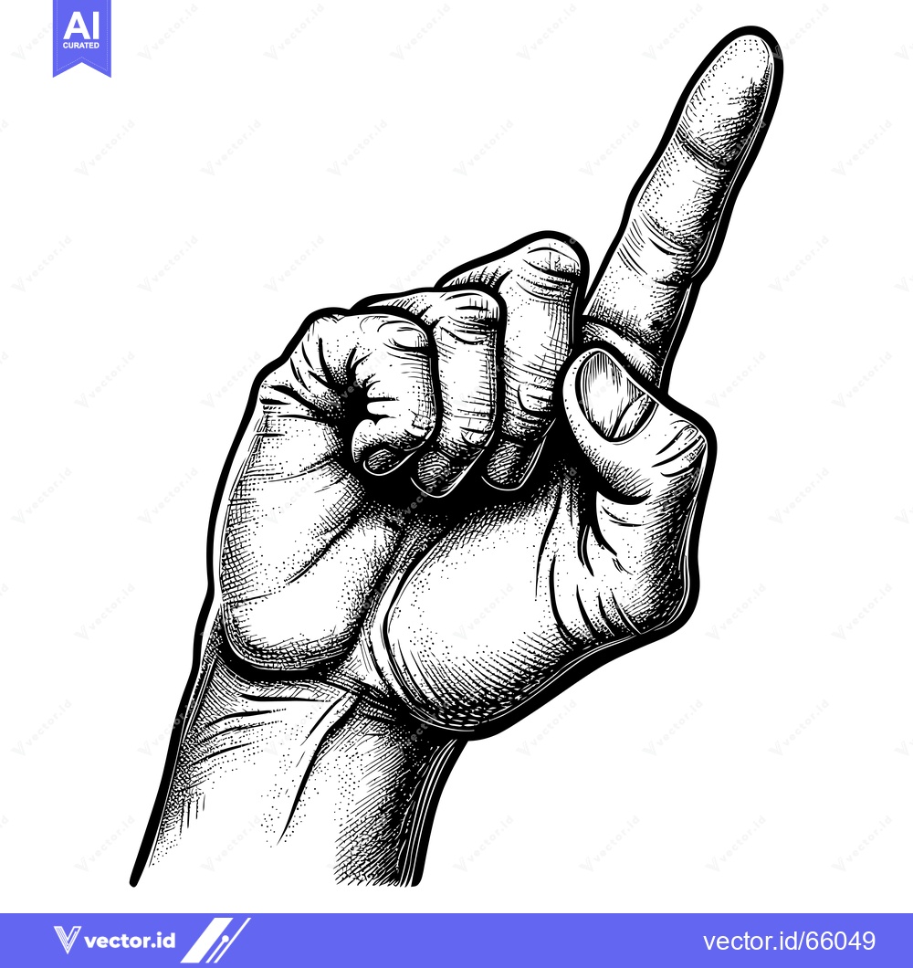 Premium Vector dari A Hand with Index Finger Pointing Upwards
