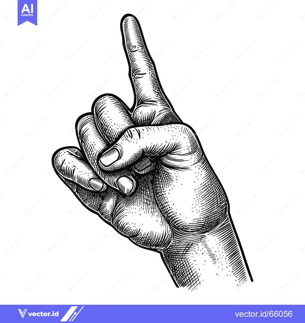 Premium Vector of Hand with Index Finger Pointing Upwards