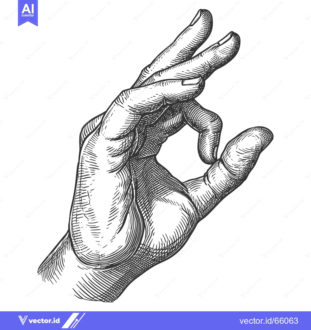 Premium Vector dari Hand Gesture Forming a Circle with Thumb and Forefinger