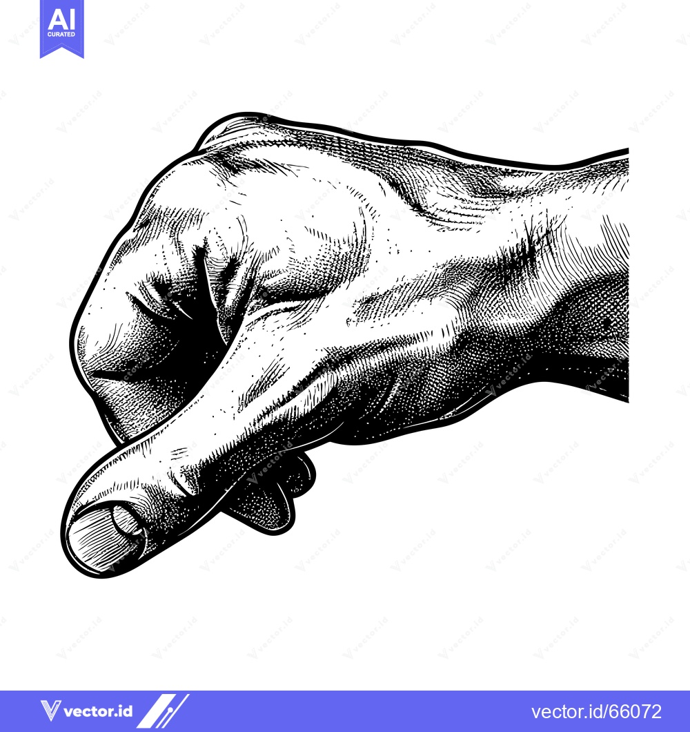 Premium Vector of Hand with Thumb Extended and Bent Fingers