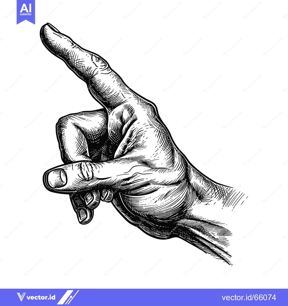 Premium Vector of Hand with index finger pointing to the right